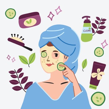 Women self-care at home vector