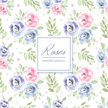 Tender Tileable Hand Drawn Rose Texture vector