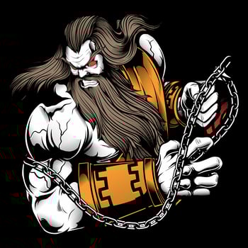 Zeus with Chains Design  vector