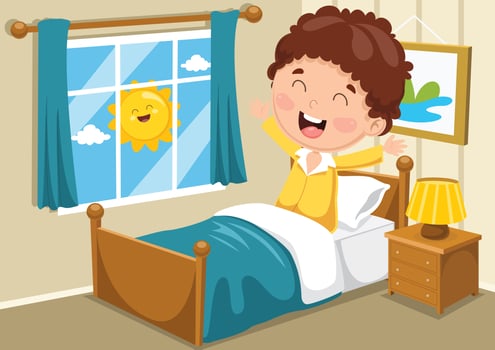 Boy Waking Up vector