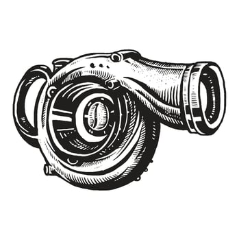 Turbo coffee logo with engraving styles  vector