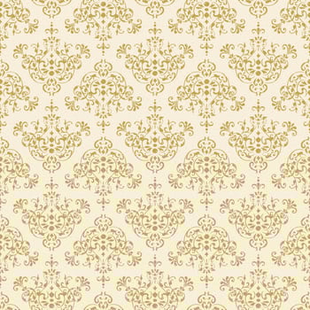 Seamless gold intricate decorative damask pattern vector