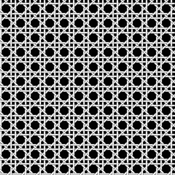 Seamless black and white lattice weave pattern vector