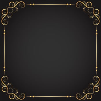 Gold Flourishes and Decorative Border Frame vector