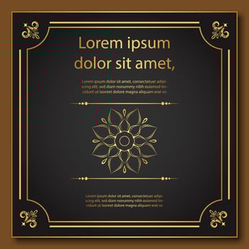 Ornate Golden Frame with Mandala and Borders vector