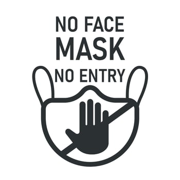 ''No Face Mask, No Entry'' Warning vector
