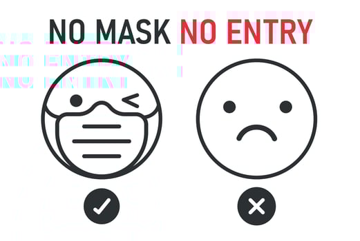 ''No Mask, No Entry'' with Two Faces vector