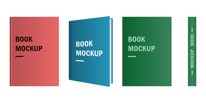 Color book mockup isolated on white background vector