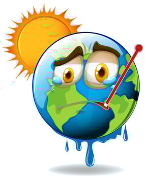 Global warming earth vector