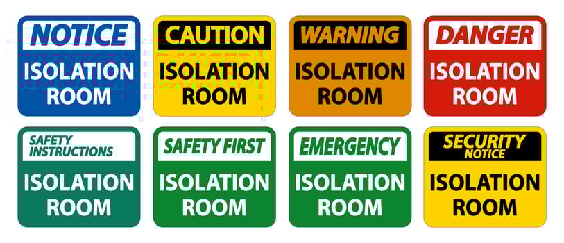 Isolation room Sign vector