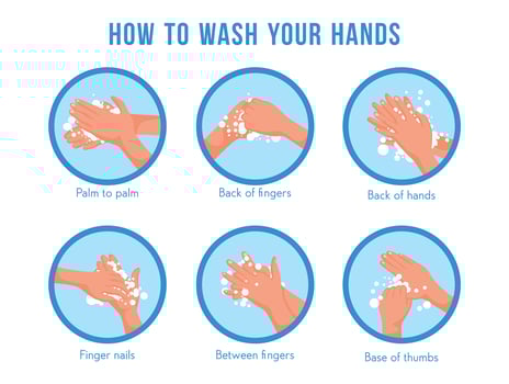 Hands Washing Step By Step Poster vector