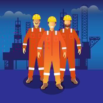 Oil and gas employees  vector