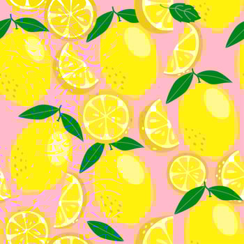 Seamless background with lemons vector