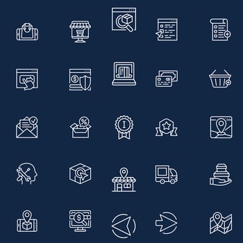 Set of E-Commerce outline web icons vector