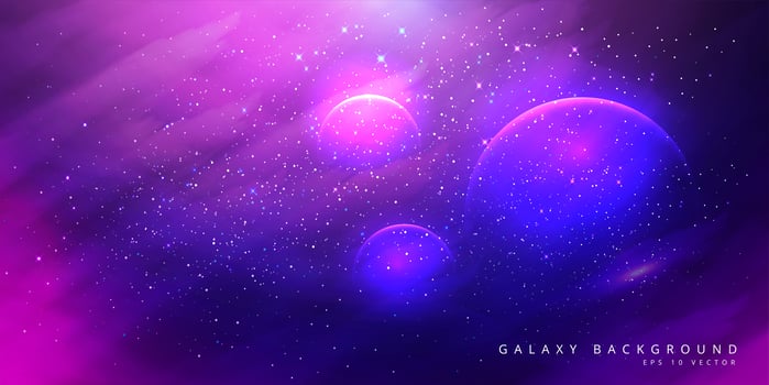 Colorful Space Galaxy Background with Shining Stars vector