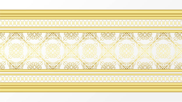 Golden ornamental decoartive border vector