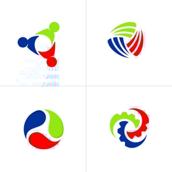Abstract triangle logo set vector