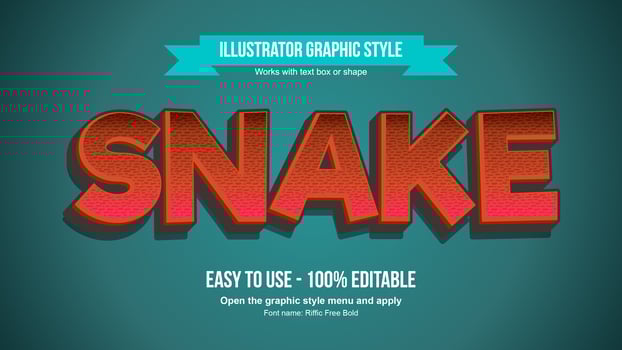 3D Red Bold Cartoon Uppercase Text Effect vector