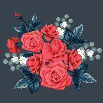 Floral Bouquet with red Rose vector