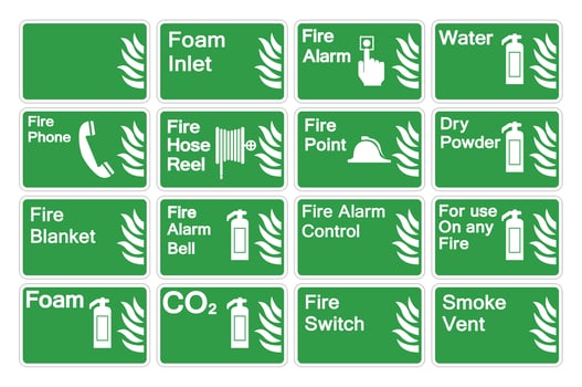 Set Fire Symbol Sign vector