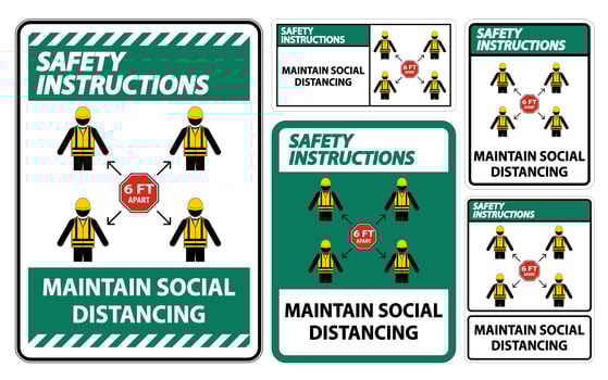 Maintain social distancing vector