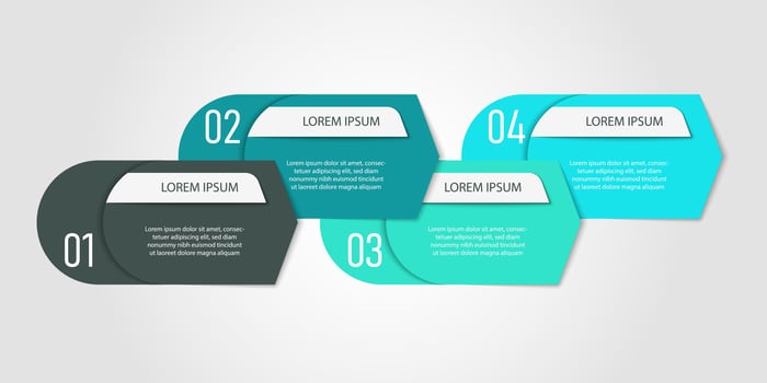 Blue step banner infographic template vector