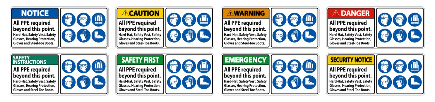 Warning Sign Set vector