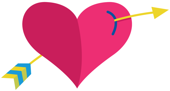 Cute heart with arrow png
