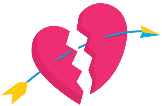 Cute heart with arrow png