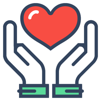 Flat line heart giving png