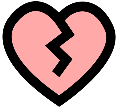 Heart icon broken png