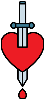 Heart with dagger tattoo png