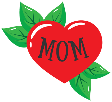 Heart mom tattoo leaf png