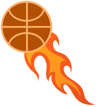 Basketball on fire png