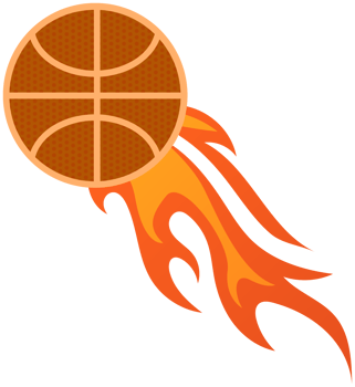 Basketball on fire png