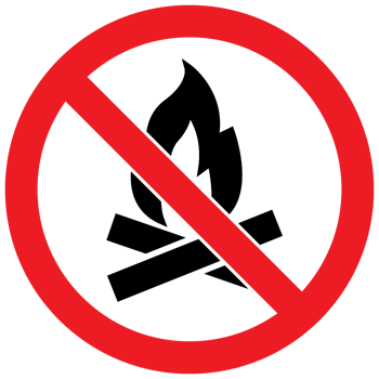 Prohibited sign no fire camp png