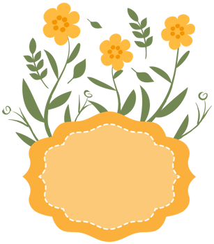 Yellow Floral Frame png