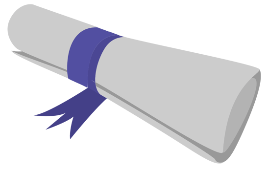 Scrolled paper with ribbon png