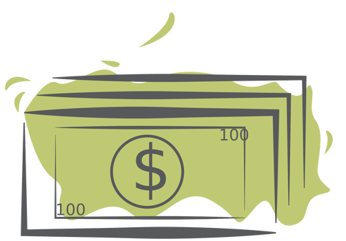 100 dollars hand drawing png