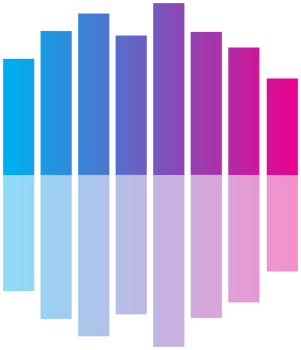 Colorful sound bar with reflection png