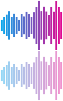 Colorful sound bar with reflection png