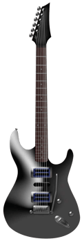 Silver black electric guitar png