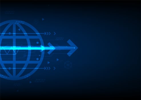 Global technology computer network communication concept  vector