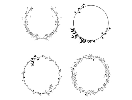Floral vintage decorative floral frame set  vector