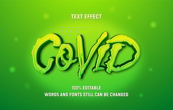 Editable Green COVID Text vector