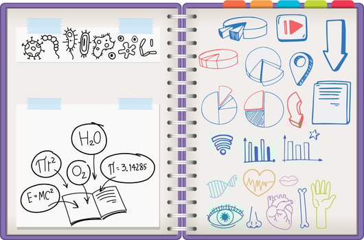 Notebook with doodles vector