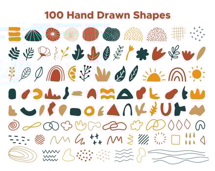 Hand drawn shapes collection vector
