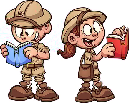 Cartoon Style Safari Kids Set vector