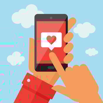 Mobile phone with like symbol vector