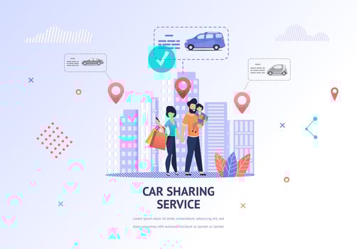 Happy Family Looking for Car to Rent vector